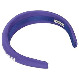 Faixa de cabeça de seda roxa Miu Miu Roxo