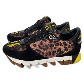 Baskets Dolce & Gabbana Daim Marron Noir Marron Noir