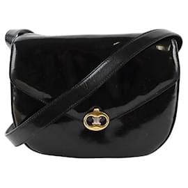 Céline-Patent leather shoulder bag-Black