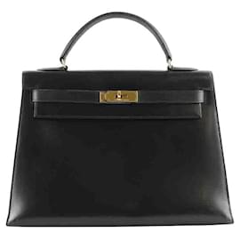 Hermès-Kelly 32 handbag in leather-Black