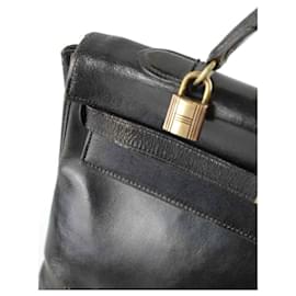 Hermès-Sac à main Kelly 32 en cuir-Noir