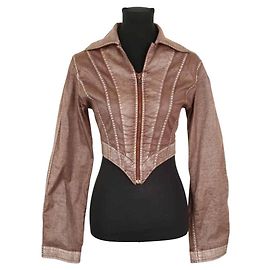 Jean Paul Gaultier Chaqueta de algodón marrón Castaño