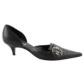 Dior Schwarze Lederabsätze Schwarz