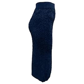 Autre Marque-Michael Kors Collection Maritime Soutache Stretch Viscose Pencil Skirt-Navy blue