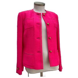 Giacca Chanel in tweed e seta rosa Rosa