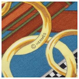 Hermès-Hermes Silk Cashmere Scarf 140 BRIDES ET GRIS GRIS-Black