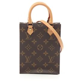 Louis Vuitton-Bolsa de mão Petite Sac Plat Louis Vuitton M69442-Marrom