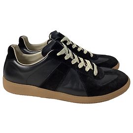 Maison Martin Margiela Sneakers Replica Maison Margiela in pelle nera e camoscio Nero