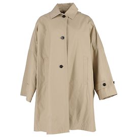 Totême Gabardine Single-breasted Car Coat in Beige Cotton Beige