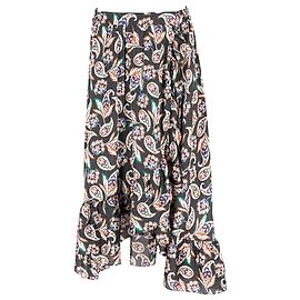 Jupe midi à volants imprimé paisley Maje en polyester multicolore Multicolore