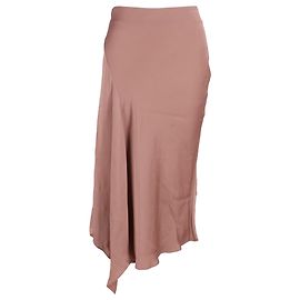 Jupe midi asymétrique en satin rose de Brunello Cucinelli Rose