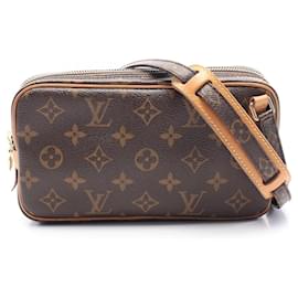 Louis Vuitton-Bolsa de Ombro Monogram Louis Vuitton em Couro PVC M51828-Marrom