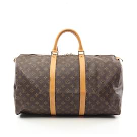 Louis Vuitton-Louis Vuitton Keepall 50 Monogram Boston Bag M41426-Brown