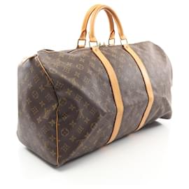 Louis Vuitton-Louis Vuitton Keepall 50 Monogram Boston Bag M41426-Brown