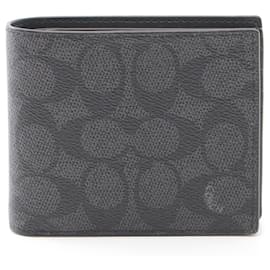 Coach-Coach Bifold Wallet PVC Canvas Black/Grey-Black