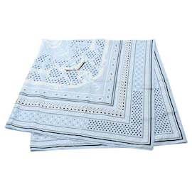 Hermès-Hermes Silk Scarf Eperon d'Or-Blue