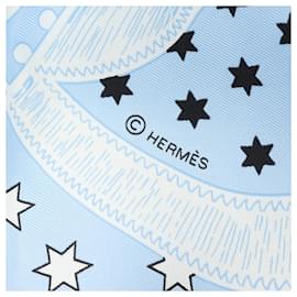 Hermès-Hermes Silk Scarf Eperon d'Or-Blue