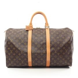 Louis Vuitton-Louis Vuitton Keepall 50 Monogram Boston Bag M41426-Brown