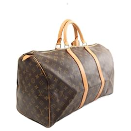 Louis Vuitton-Louis Vuitton Keepall 50 Monogram Boston Bag M41426-Brown