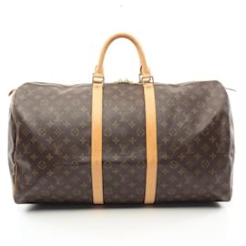 Louis Vuitton-Louis Vuitton Keepall 55 Monogram Boston Bag M41424-Brown