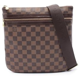Louis Vuitton-Bolsa Pochette Bosphore em lona Damier e couro Louis Vuitton-Marrom