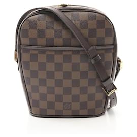 Louis Vuitton-Bolsa de Ombro Damier Ebene Ipanema PM Louis Vuitton N51294-Marrom