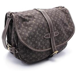 Louis Vuitton-Bolsa Saumur em lona Mini Lin Monograma Louis Vuitton-Marrom
