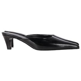 Totême Le Mules Punta 55 in Pelle di Vitello Nera Nero