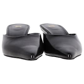 Totême- Totême The Patent 55 Pointed Mules in Black Calf Leather-Black