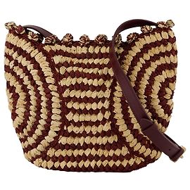 Panier Pm Crossbody - Vanessa Bruno - Raphia - Bourgogne Rouge Bordeaux