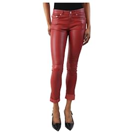 Saint Laurent-Red leather jeans - size UK 8-Red