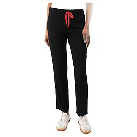 Céline Schwarze Krepp-Hosen mit Kordelzug - Größe UK 6 Schwarz