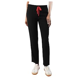 Céline-Black crepe drawstring trousers - size UK 6-Black