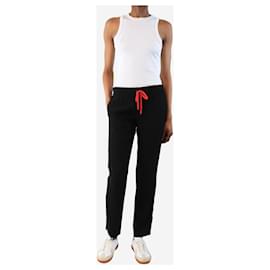 Céline-Black crepe drawstring trousers - size UK 6-Black