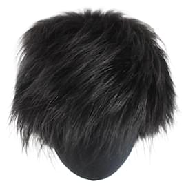 Balenciaga-Chapeau en fourrure Balenciaga d'occasion-Noir