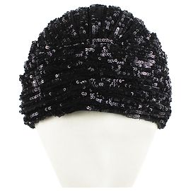 Saint Laurent Pailletten-Turban Schwarz