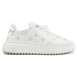 Louis Vuitton-Louis Vuitton Silver and White Sneakers-Silvery,White