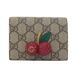 Gucci-Gucci 476050 K9GXT Bi-Fold Wallet-Red,Beige