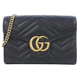 Gucci-Gucci GG Marmont 474575 DTD1T Shoulder Bag-Black