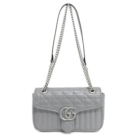 Gucci-Gucci GG Marmont 443497 UM8AN Shoulder Bag-Dark grey