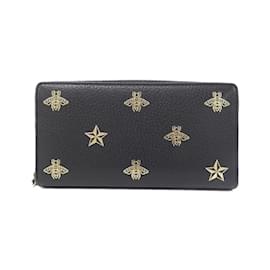 Gucci-Gucci 495062 DJ2KT Long Wallet-Black,Golden