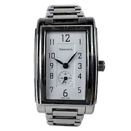 Reloj rectangular grande de acero inoxidable Tiffany & Co. Otro