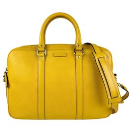 Gucci-Gucci Yellow Leather Handbag-Yellow