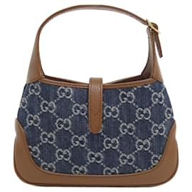 Gucci-Gucci JACKIE 1961 Shoulder Bag-Brown,Dark blue