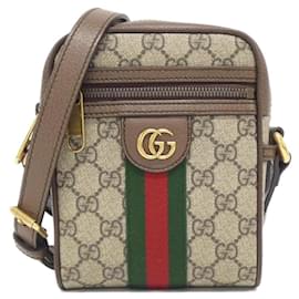 Gucci-Gucci Ophidia 598127 96IWT Shoulder Bag-Brown,Beige