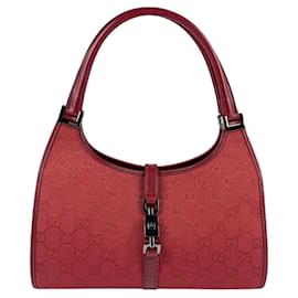 Gucci-Gucci Handbag Jackie GG Canvas in Red-Red