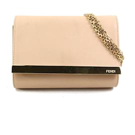 Fendi-Sac à épaule Fendi en rose beige et or-Beige,Doré