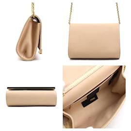 Fendi-Sac à épaule Fendi en rose beige et or-Beige,Doré