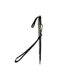 Versace-Bolsa de mão de couro preto Versace-Preto