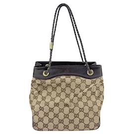 Gucci-Gucci GG Canvas Handbag-Brown